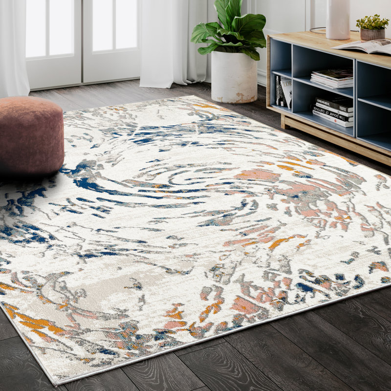 Wrought Studio Seldovia Abstract Area Rug in Beige & Reviews Wayfair